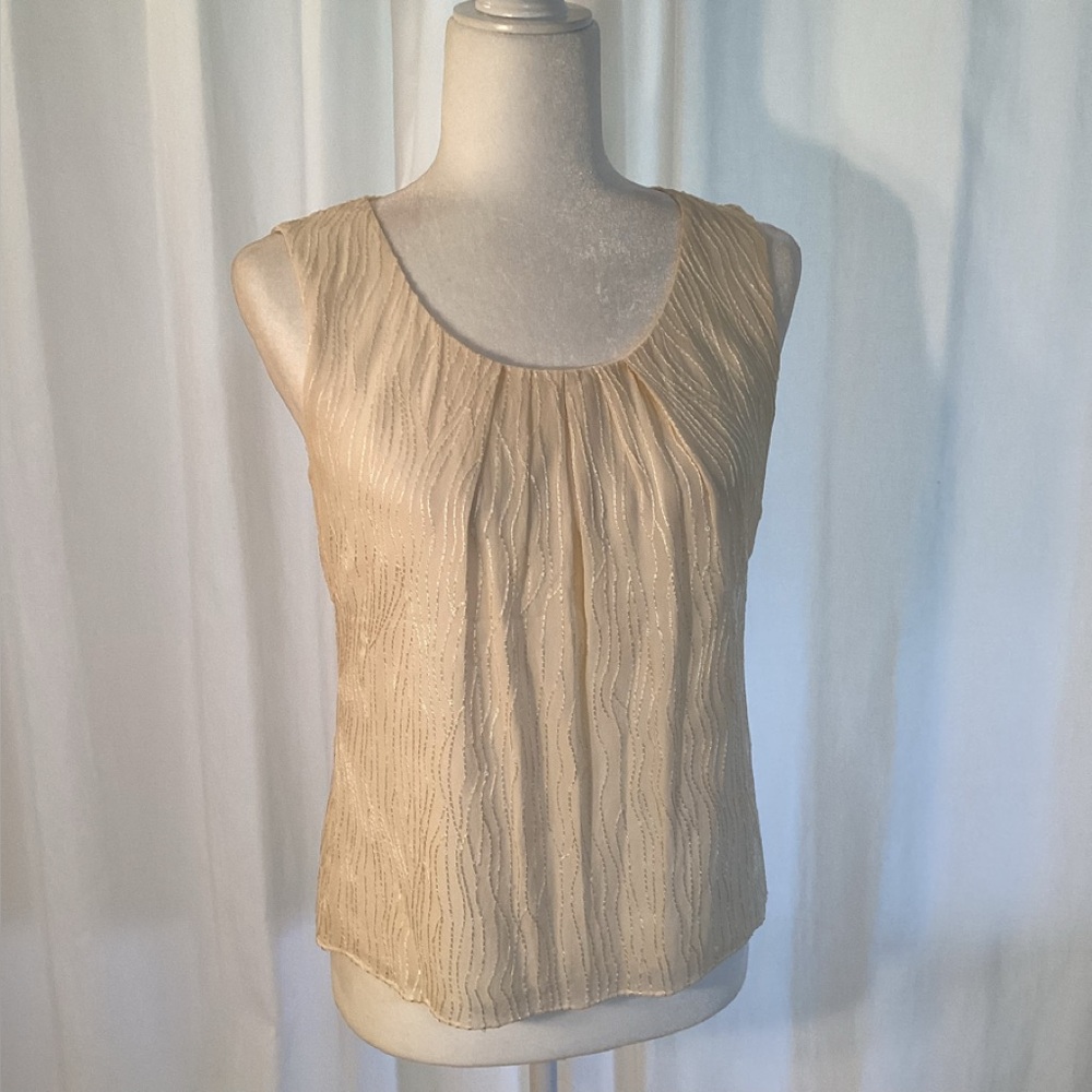 Talbots Nwot Ivory Silk Shell With Sequin Embelli… - image 7